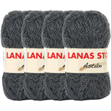 Astun 4 Skeins 45% Wool Soft and Fluffy Bulky Wool Yarn for Blanket, Sweater and Scarves, Total 276 Yards/11.28oz SCYarn